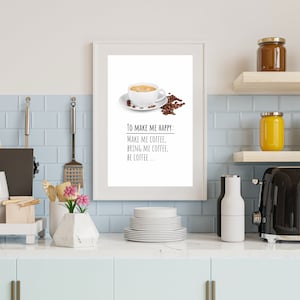 Coffee makes me happy | Kitchen or coffee station wall decor | Coffee lover gift idea