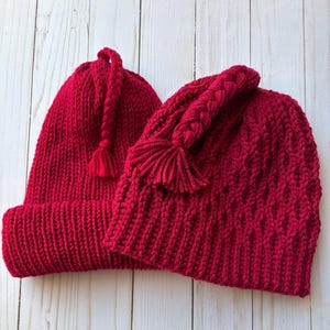 Handmade Red Crochet 'Melt the Ice' Hat, Norwegian Resistance Style