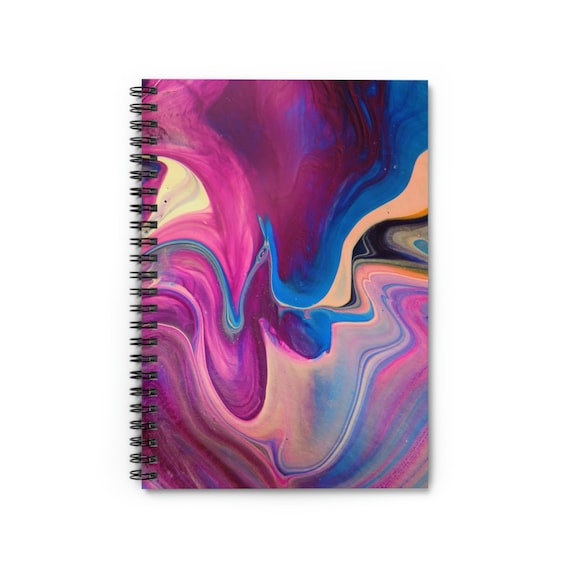 Multicoloured Abstract Swirl Spiral Notebook Art