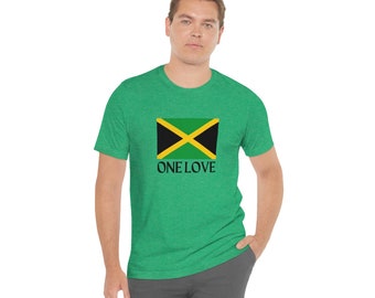 One love tshirt Jamaica Tee Shirt with jamaican flag One love shirt  Jamaica top One love tee Jamaica love top