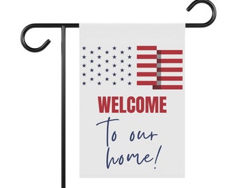 Sleek Minimalist patriotic Yard flag American pride garden flag  red white and blue holiday white yard banner patriotic yard decor