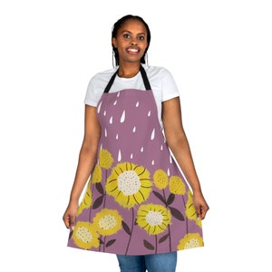 Flower Apron Apron for Women  Apron with flower being watered Gardener apron gardener gift Plant lover apron