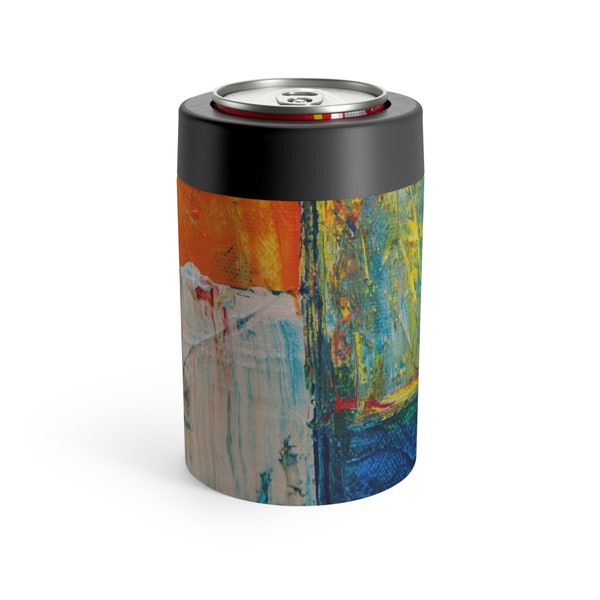 Artsy Abstract Can Holder Drink holder drinkware accessory unisex gift homewarming gift dad gift Can koozie can cooler for art lover