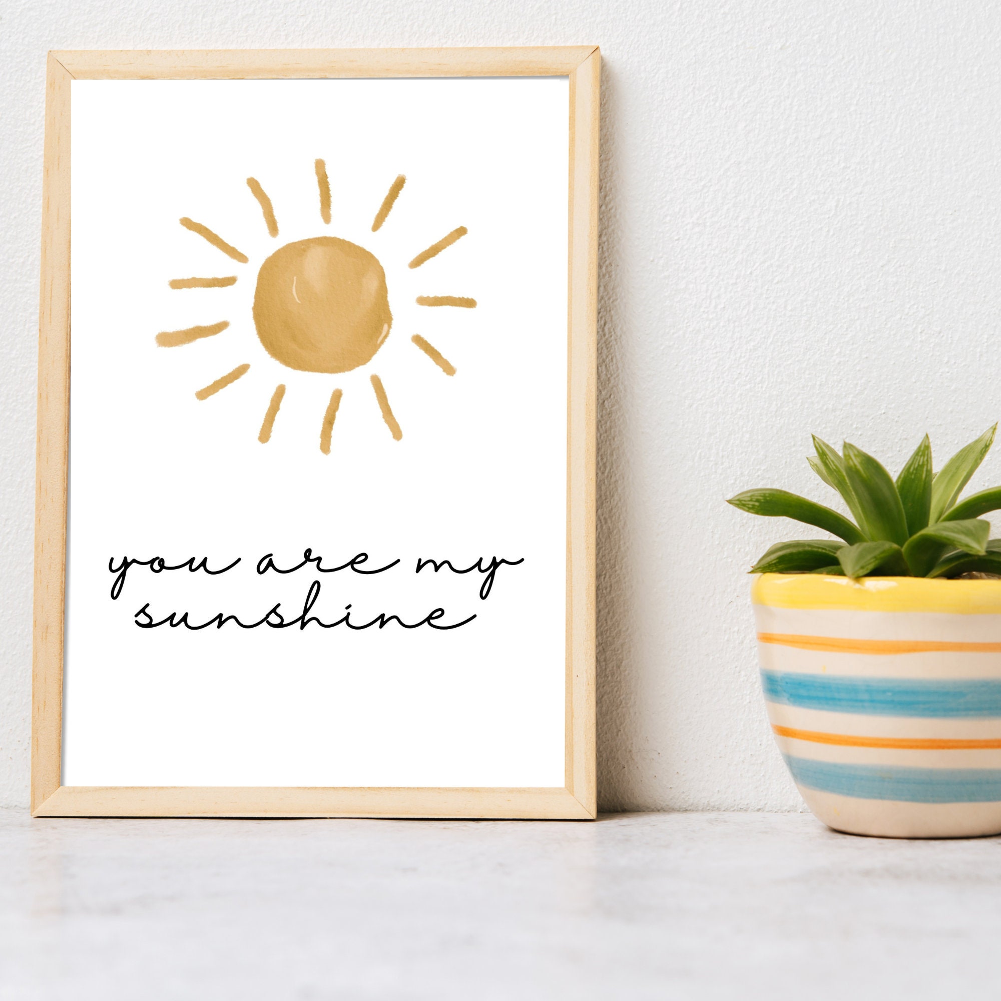 You Are My Sunshine Print, Watercolor Nursery Art (digital Download) - Etsy
