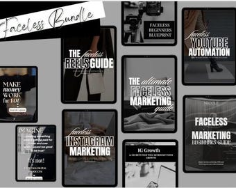 Faceless Digital Marketing Bundle MRR Products Resell Rights PLR Instagram Guide Canva template YouTube Automation Make money online income