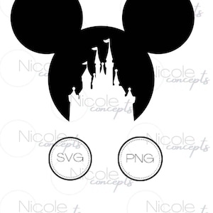 Castle SVG & PNG Mouse Decal - Instant Digital Download - Cut File Magic Mouse Park Shirt Family Vacation