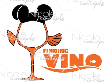 Finding Vino SVG PNG Funny Adult Vacation Shirt Digital Download Wine Festival Cricut Silhouette Cut File Finding Nemo
