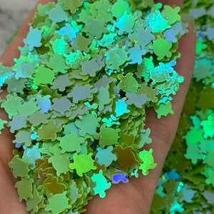Paillettes tortue verte