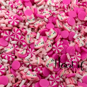 Mix de fatias de argila de 5 mm de gatinho rosa