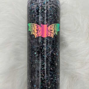 Blue holographic Vampire snow globe tumbler 20 oz