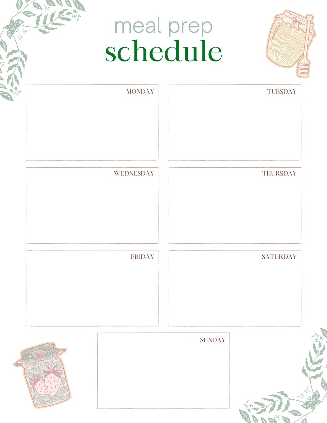 Weekly Meal Planner | Digital Template | Simple Meal Plan Tracker - Etsy
