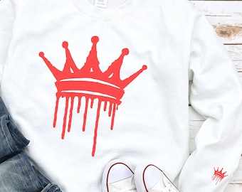 Women's Crown Sweatshirt, Graphic Queen Sweatshirt, Cute Mom Sweatshirt, Gift for Mom, Women's Sweater, Girl Gift, Gift for Wife, Cool Tee