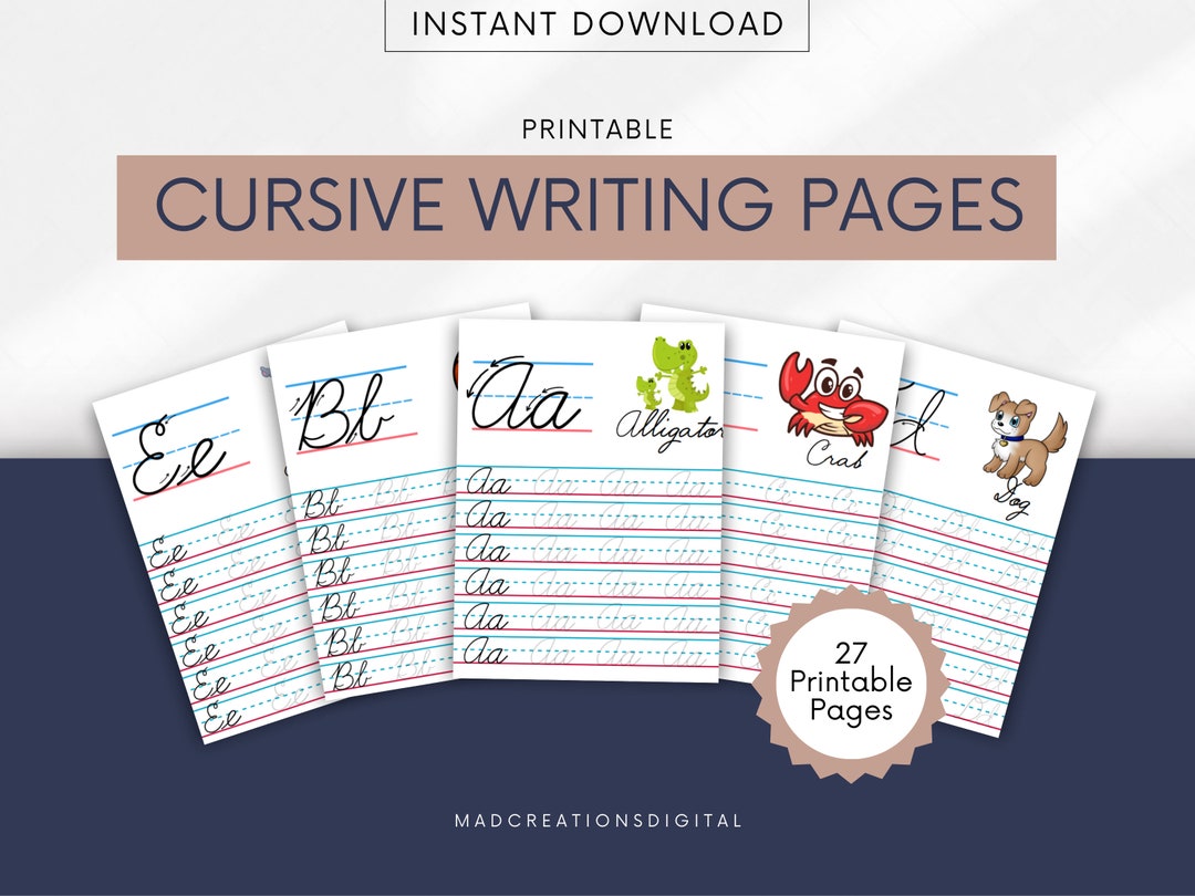 Cursive Writing for Kids Cursive Practice Sheet Cursive - Etsy
