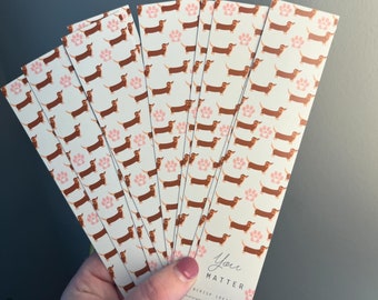 Dachshund Bookmark, Paw Print Dog Lover Gift