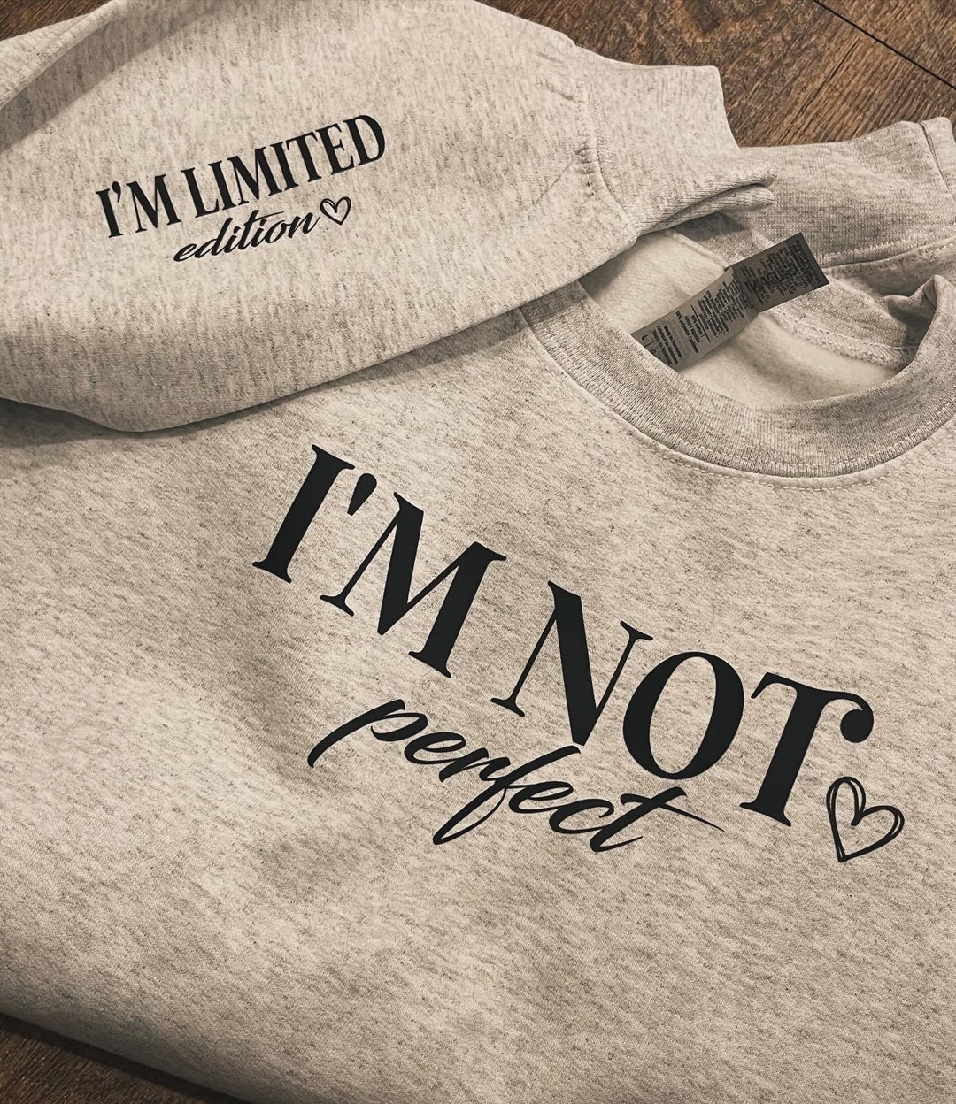 I'm Not Perfect, Unisex Organic Long Sleeve Tee, Printed