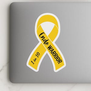 Endometriosis Awareness Sticker, Chronic Illness Gift, Yellow Ribbon, Endo Warrior, Endo Strong, Awareness Ribbon, Feminist Sticker