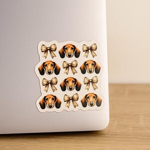 Dachshund and Bows Sticker, Doxie Mom Gift image 2