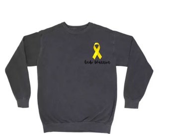 Endo Warrior Sweatshirt, Yellow Ribbon, Endometriosis Awareness
