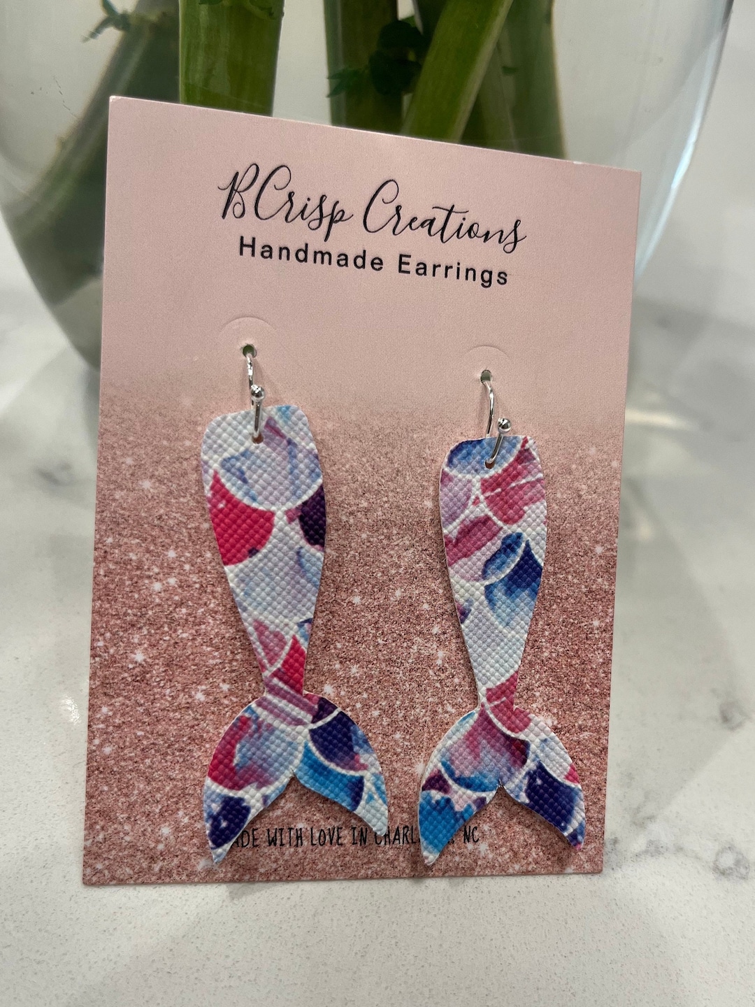 Mermaid Tail Earrings, Mermaid Tails, Faux Leather Earrings, Mermaid