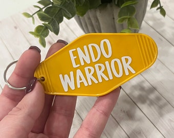 Endo Warrior Retro Motel Keychain, Endometriosis Awareness Gift