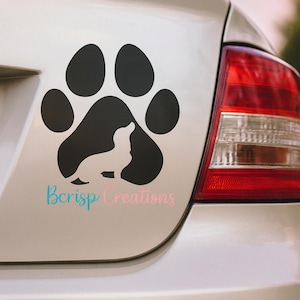 Paw Print Dachshund Car Decals, Dachshund Car Decal, Short Hair Dachshund, Dachshund Mom Paw Print Decal, Doxie Car Sticker, Paw Prints