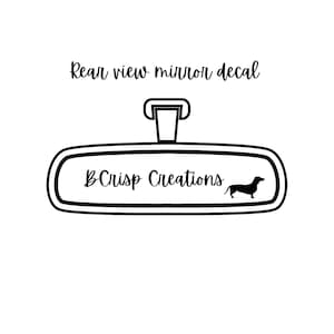 Dachshund Silhouette Rearview Mirror Decal, Small Dachshund Decal, Mini Doxie Decal, Vinyl Dachshund Sticker, Car Decal, Dachshund Car Decal