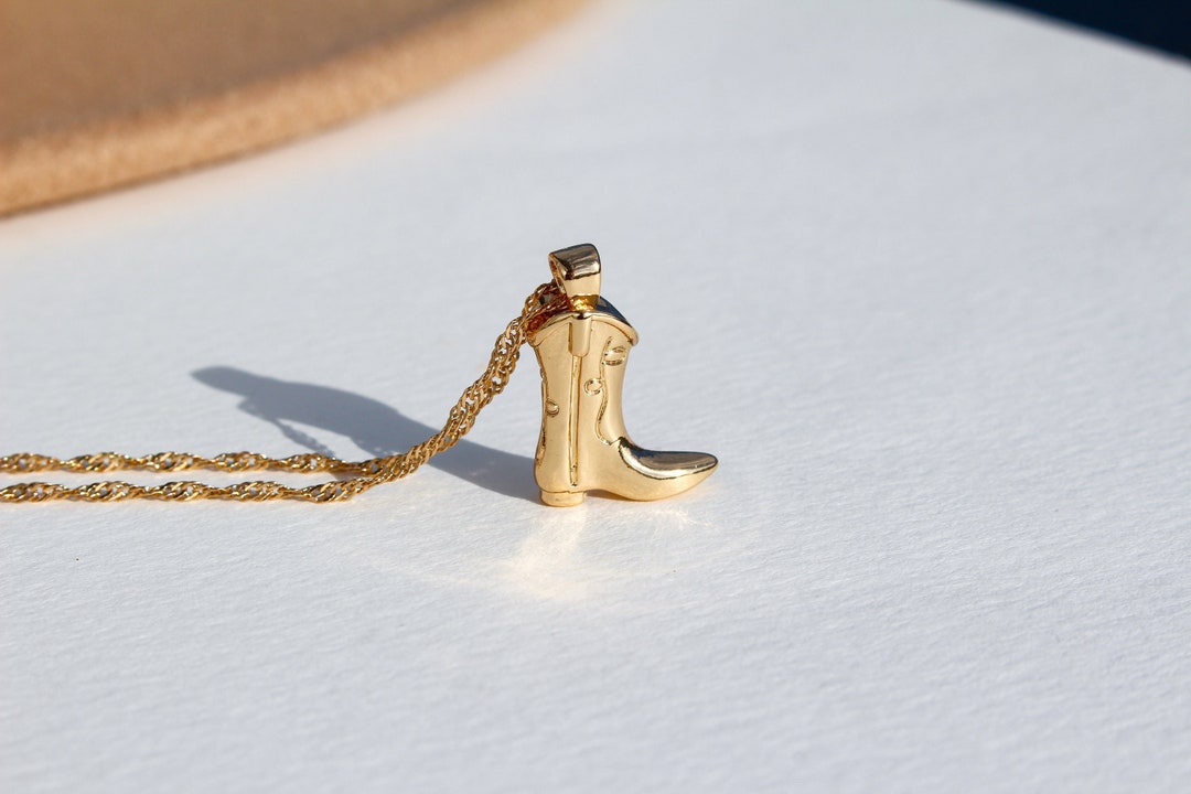 Cowboy Boot Gold Necklace Western Necklace Cowboy Boots Etsy