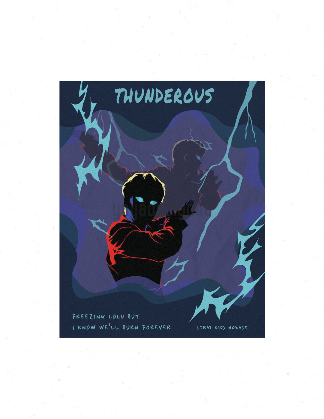 Stray Kids Thunderous Art Print Wall Art SKZ Noeasy - Etsy