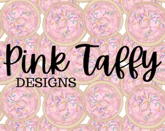 Rosa Zucker Kekse Streusel nahtlose Datei Design Muster wiederholen digitaler Stoffdruck Papier Hintergrund süße Leckerei Dessert