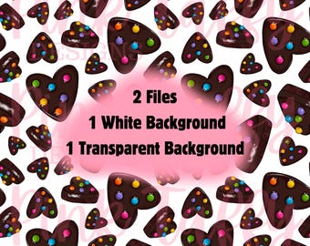 Kosmische Herz Kuchen Brownies Valentinstag Süßigkeiten nahtlose Datei Design sich wiederholendes Muster digitales Design transparentes Papier Druck Hintergrund