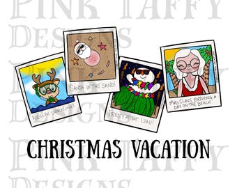 PNG für tshirts Tassen Taschen Santa Urlaub Weihnachten Schneemann Rentier Frau Claus Luau Sand Sonne Urlaub niedliche Bilder tropisch
