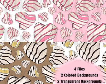 Valentinstag Liebe Süßigkeiten Snack Datei Design rosa pinke Kuchen mit Herzen Kuchen und Herzen Kuchenmuster digitaler Druck Papierhintergrund