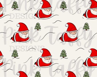 Rodeln Weihnachtsmann Schnee Baum nahtlose Datei Design-Wiederholungsmuster Digitaldruck Stoff Urlaub Winter Schneeflocke Junge Mädchen Kekse