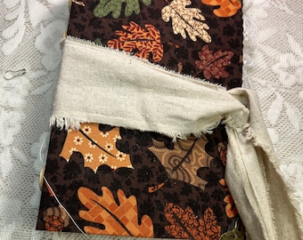 Fall Handmade Junk Journal,  Autumn Journal, Fabric Journal, Ephemera Included