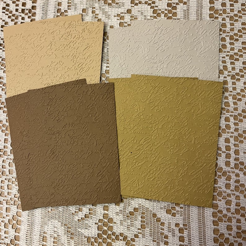 Embossed Card Stock 8 Sheets 4 Colors Scrapbooking Etsy