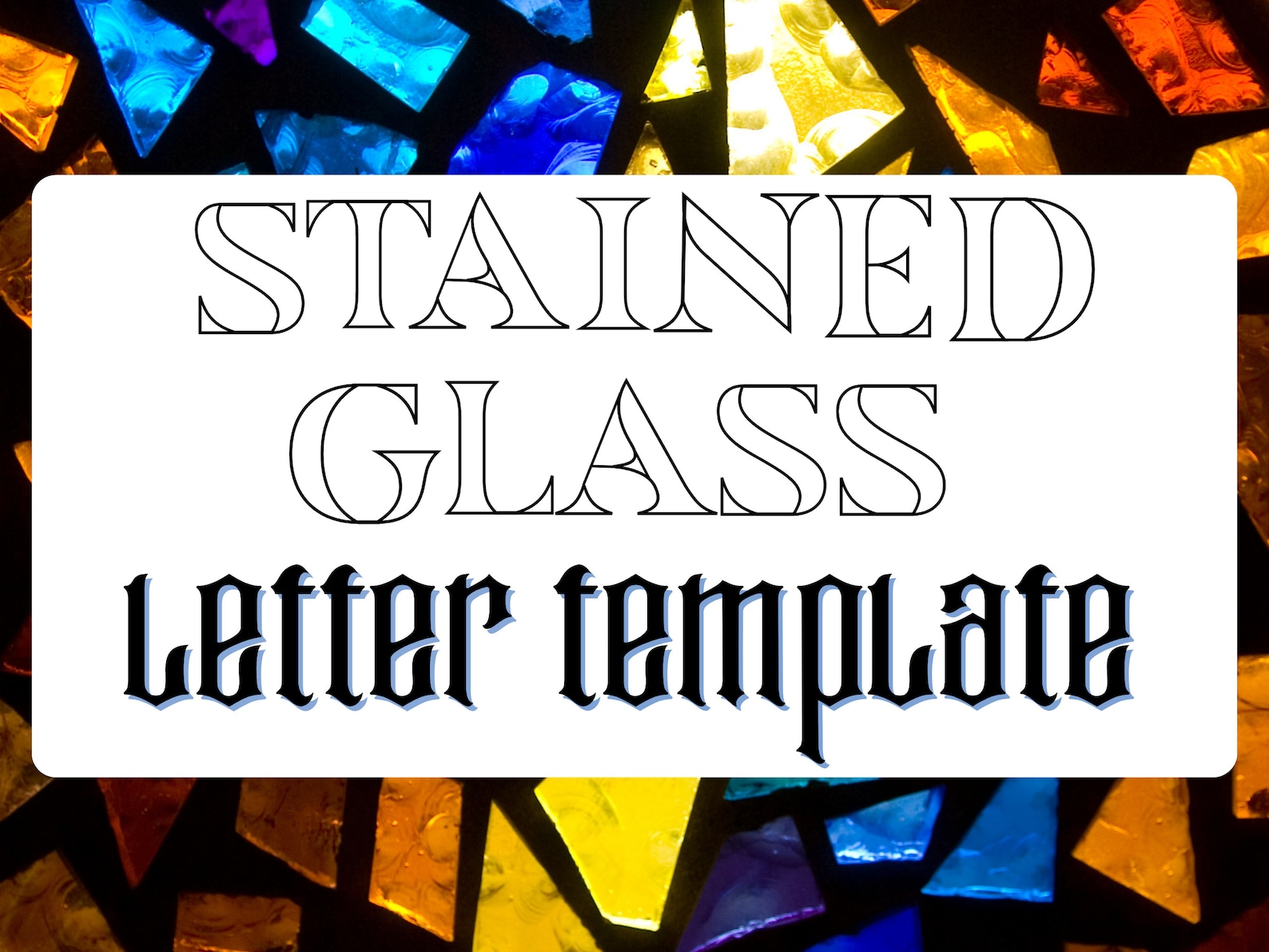 Stained Glass Letter Template - Printable Download PNG File - Glass ...