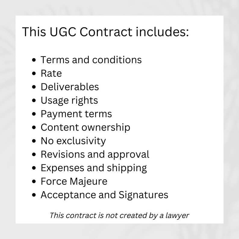 UGC Creator Contract Template Fully Editable UGC Template Etsy UGC Creator Contract Template Fully Editable UGC Template Etsy