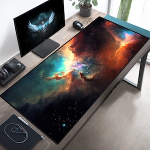 Deep Space Nebula Gaming mouse pad keyboard pad xl desk mat custom mousepad cute desk pad office accessory extra large workspace
