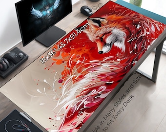 Japanese Red Fox Desk Mat: XL Gaming Mousepad