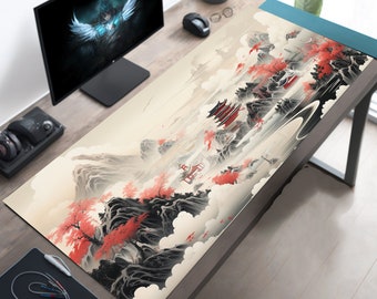 Cute Japan Desk Decor, Japanese Office Gift, Japan Playmat  , Japanese Play Mat, Gift for Husband, Large Mousepad XL, Gaming Gifts