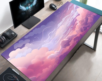 Pastel Kawaii Deskmat, Cute Deskpad, Clouds Mousepad, Anime Mouse Pad, Aesthetic Desk Mat, Desk Pad Kawaii Cute