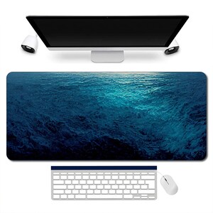 Deep Blue Sea Large Desk Mat,Office Desk Pad,Cute Mouse Pad Gaming Mousepad, XL Mousepad,Extended gamer mousemat deskpad deskmat