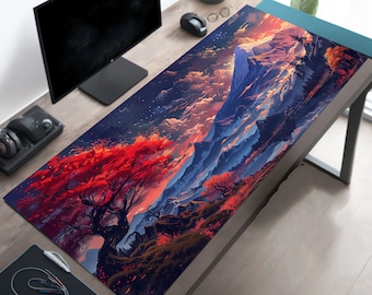 Mt Fuji Desk Decor, Japanese Office Accessory, Japan Desk Pad Mousepad XL, Japanese Gaming Mouse Pad XXL, Japan Playmat