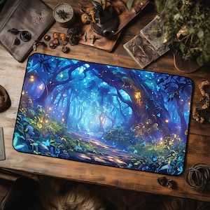 Luminous Faerie Trail - Tappetino da gioco per giochi TCG - Configurazione del tavolo da gioco - Tappetino da gioco da tavolo - Tappetino per carte collezionabili - Regalo per figlio o fidanzato