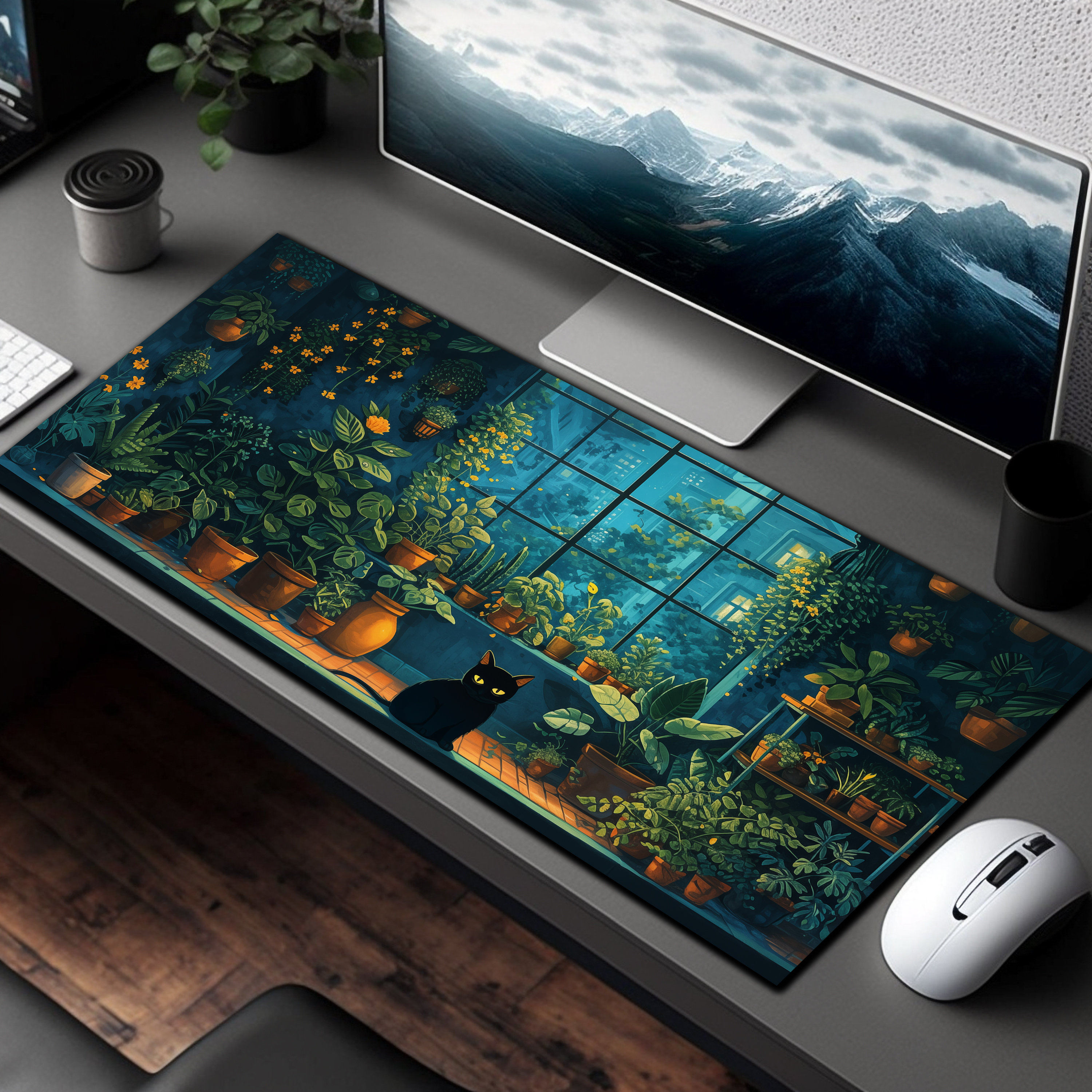 SANWUMIAN Large Gaming Mouse Pad With Stitched Edges, Black Constellation Desk Mat Extended Keyboard Pad, Non-Slip Rubber Base Desk Pad For Keyboard