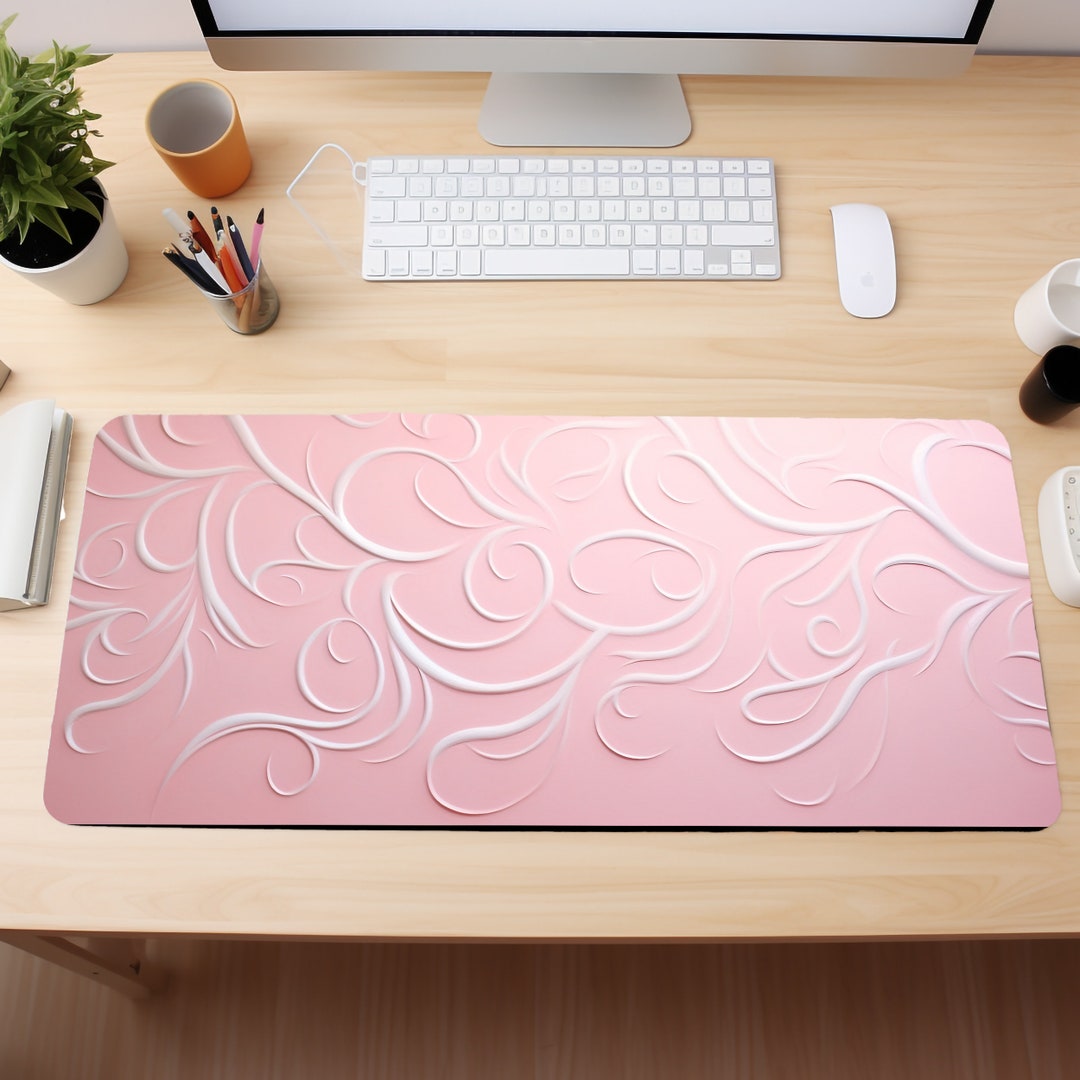 Pink Desk Pad, Aesthetic Desk Mat, Cute Mousepad XL, Girly Desk, Large