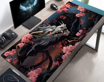 ドラゴンデスクマット ダークファンタジー マウスパッド 大型デスク