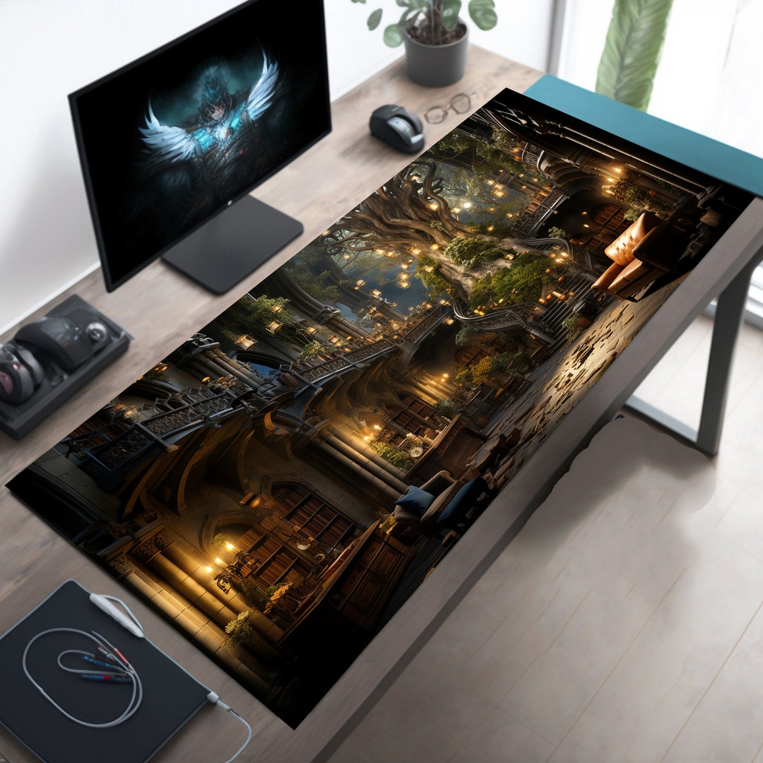 Fantasy Playmat MTG, Nerdy Desk Mat, Bookish Mouse Pad, Adventure