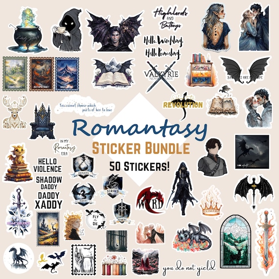 Romantasy 50 Pack Sticker Bundle (PNGs and SVGs)