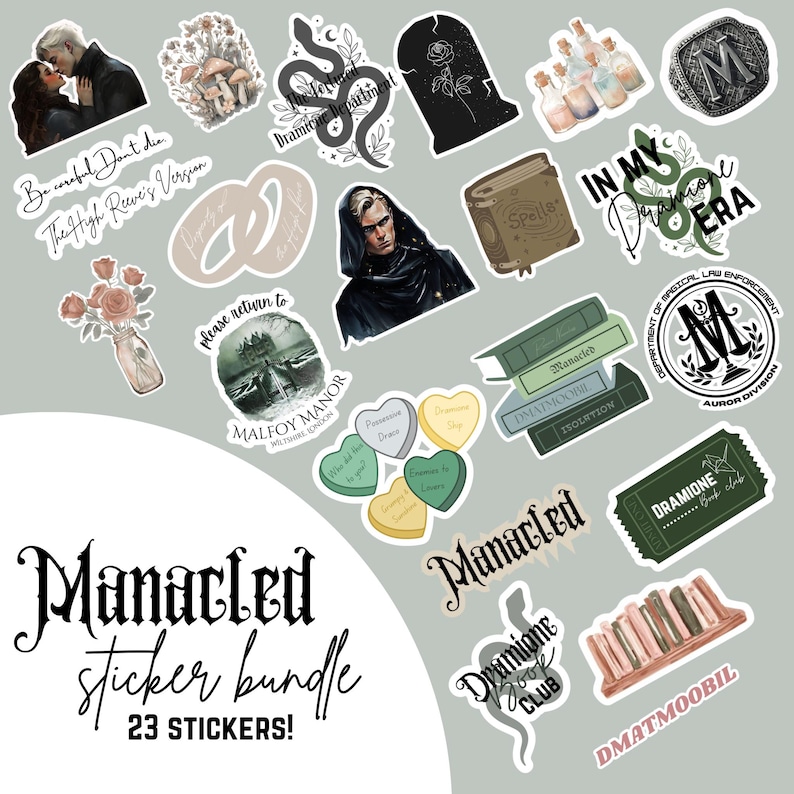 Dramione Fanfic Kindle Sticker Bundle (PNGs and SVGs) image 1